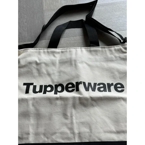 Tupperware 2019 Business Kit Bag Fall Canvas Tote Cream Black Shoulder Strap - Picture 3 of 7